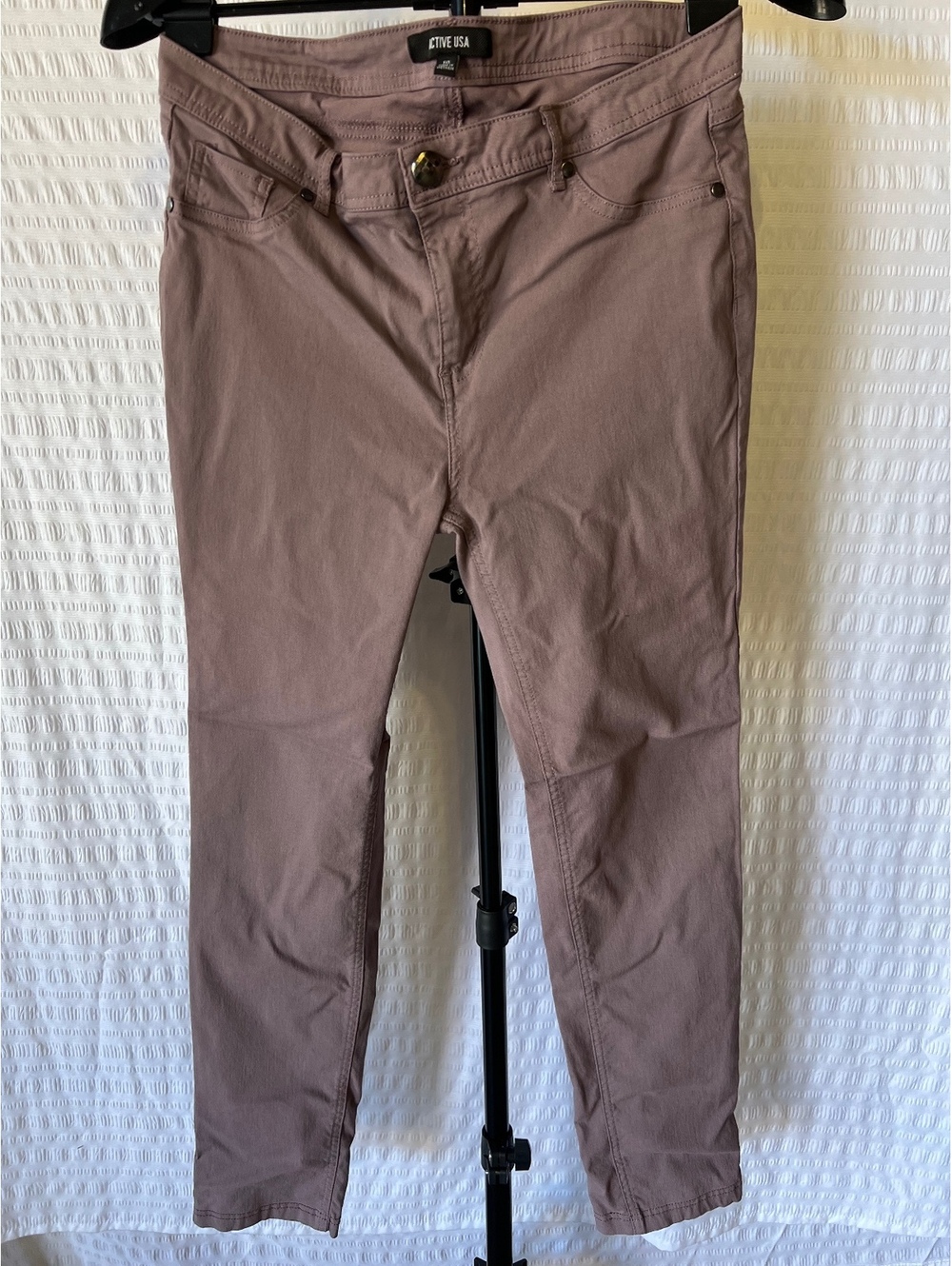Active USA Plus Size 1XL Mauve Stretch Jeans Straight Leg Colored Denim